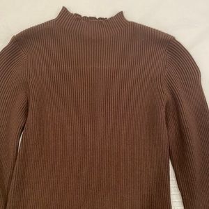 NWT Zara Brown Long Sleeve Tunic Size Small